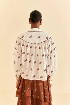 Farm Rio Off-White Embroidered Horses Blouse 10 Farm Rio Off-White Embroidered Horses Blouse -Farm Rio 312012 05