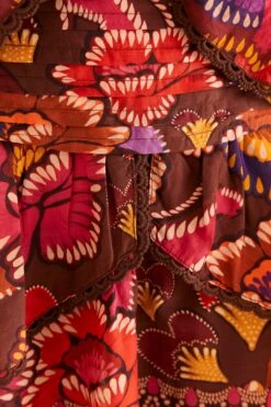 Farm Rio Brown Bright Flora Mini Skirt -Farm Rio 312014 05