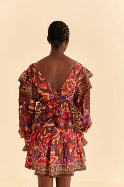 Farm Rio Brown Bright Flora Blouse 9 Farm Rio Brown Bright Flora Blouse -Farm Rio 312020 04