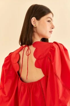 Farm Rio Red Heart Shaped Neckline Blouse 9 Farm Rio Red Heart Shaped Neckline Blouse -Farm Rio 312025 03