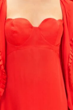 Farm Rio Red Heart Shaped Neckline Long Sleeve Midi Dress 12 Farm Rio Red Heart Shaped Neckline Long Sleeve Midi Dress -Farm Rio 312027 06