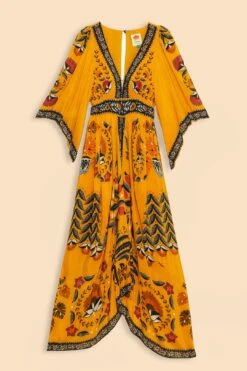 Farm Rio Yellow Tropical Tapestry Kaftan Dress 11 Farm Rio Yellow Tropical Tapestry Kaftan Dress -Farm Rio 312047 06