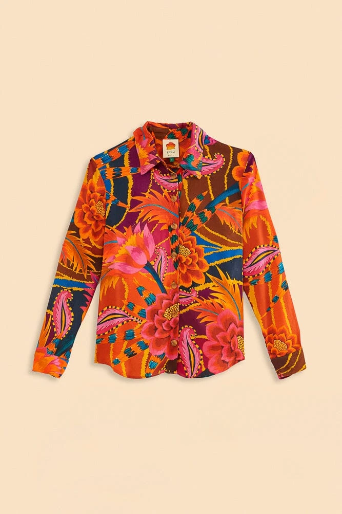Farm Rio Vintage Wave Multicolor Long Sleeve Shirt 5 Farm Rio Vintage Wave Multicolor Long Sleeve Shirt - Image 5
