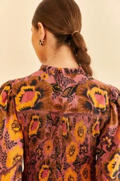 Farm Rio Blush Garden Bloom Smocked Blouse 9 Farm Rio Blush Garden Bloom Smocked Blouse -Farm Rio 312287 04