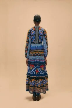 Farm Rio Black Ainika Sparkle Long Sleeve Maxi Dress -Farm Rio 312343 04