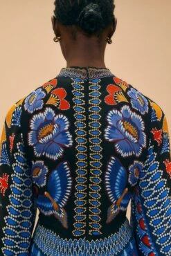 Farm Rio Black Ainika Sparkle Long Sleeve Maxi Dress -Farm Rio 312343 05