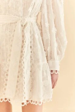 Farm Rio Off-White 3d Flower Pleated Mini Dress 13 Farm Rio Off-White 3d Flower Pleated Mini Dress -Farm Rio 312366 05