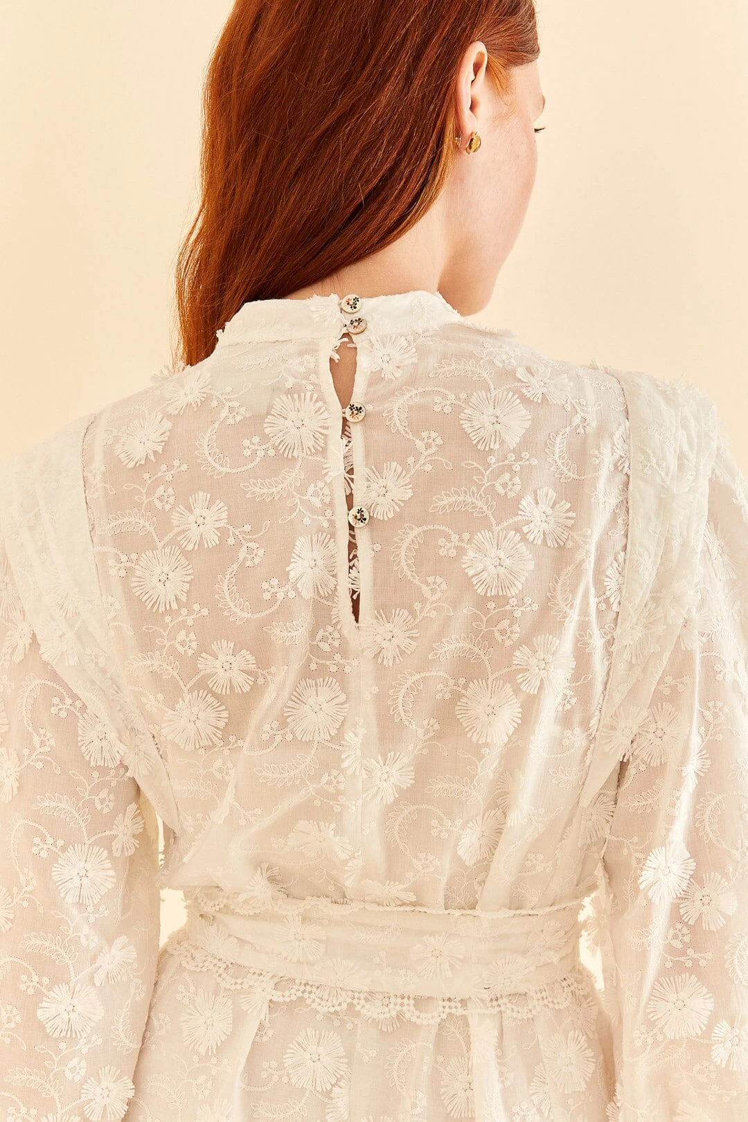 Farm Rio Off-White 3d Flower Pleated Mini Dress 6 Farm Rio Off-White 3d Flower Pleated Mini Dress - Image 6