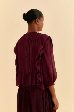 Farm Rio Burgundy Ruffle Blouse 9 Farm Rio Burgundy Ruffle Blouse -Farm Rio 312660 04