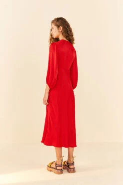 Farm Rio Red Front Circle Cut Out Midi Dress 9 Farm Rio Red Front Circle Cut Out Midi Dress -Farm Rio 312693 04