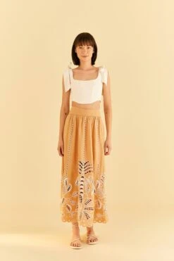 Farm Rio Sand Richelieu Midi Skirt -Farm Rio 313593 01 987703a0 52dc 4d33 ab74 ba64708b44bf