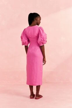 Farm Rio Pink Cut Out Short Sleeve Midi Dress -Farm Rio 313597 04