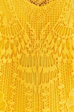 Farm Rio Yellow Guipure Midi Dress -Farm Rio 313604 06