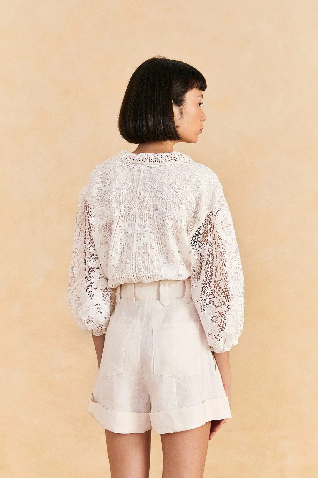 Farm Rio Off-White Tailored Shorts 4 Farm Rio Off-White Tailored Shorts - Image 4