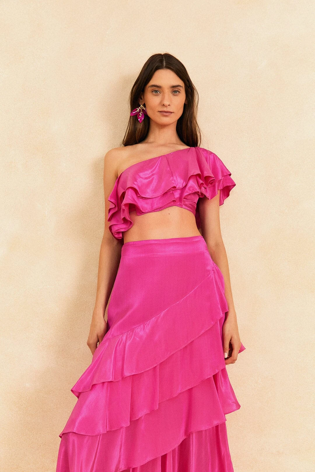 Farm Rio Dark Pink Marocaine Ruffle Skirt 2 Farm Rio Dark Pink Marocaine Ruffle Skirt - Image 2