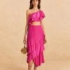 Farm Rio Dark Pink Marocaine Ruffle Skirt