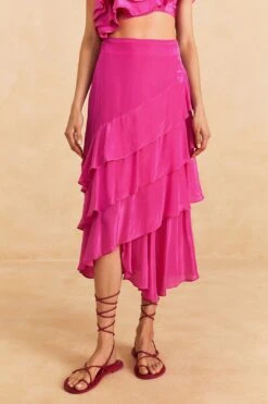 Farm Rio Dark Pink Marocaine Ruffle Skirt 8 Farm Rio Dark Pink Marocaine Ruffle Skirt -Farm Rio 313615 03
