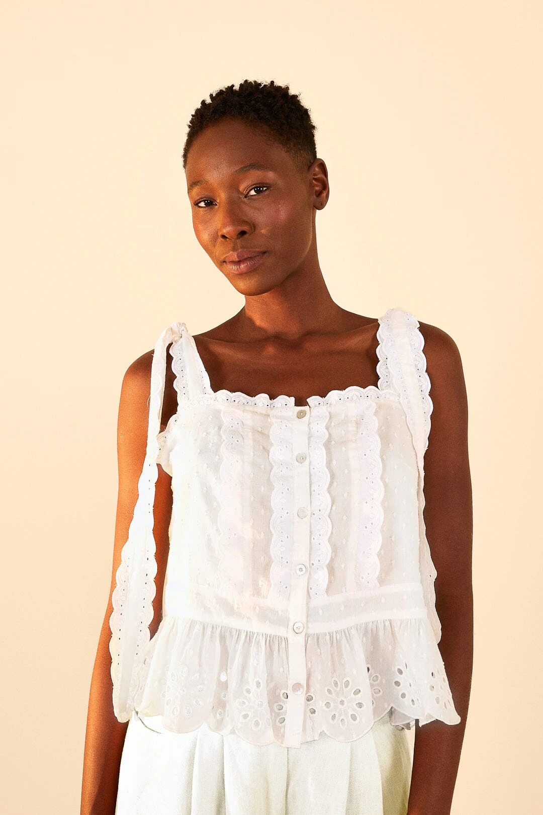 Farm Rio Off-White Laces Blouse 1 Farm Rio Off-White Laces Blouse