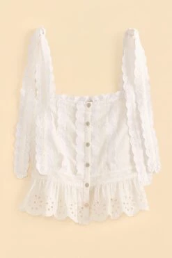 Farm Rio Off-White Laces Blouse 7 Farm Rio Off-White Laces Blouse -Farm Rio 313617 04