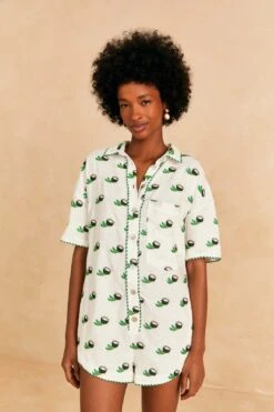 Farm Rio Cross Stitch Coconut Embroidered Romper