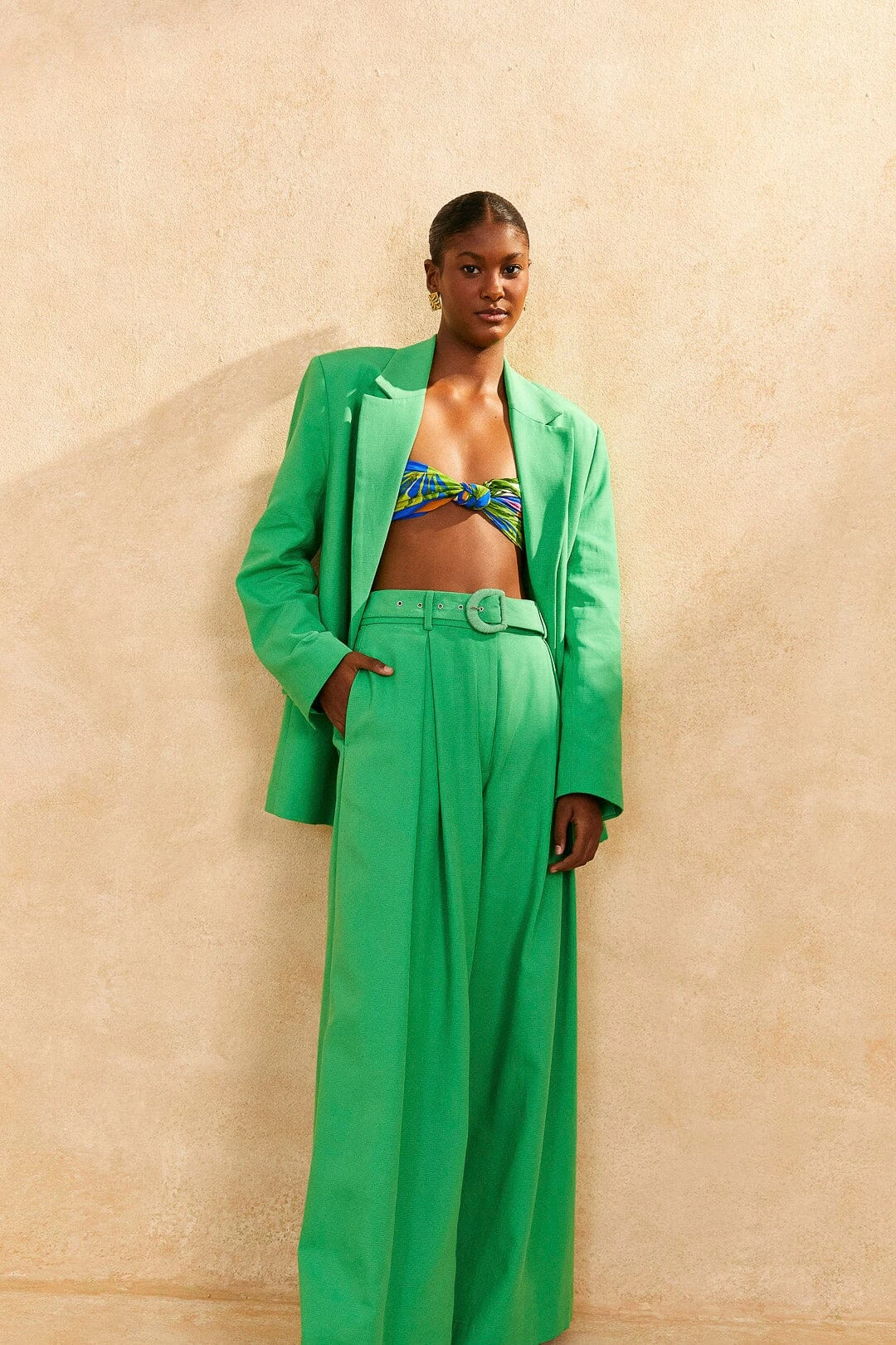 Farm Rio Bright Green Tailored Pants 2 Farm Rio Bright Green Tailored Pants - Image 2