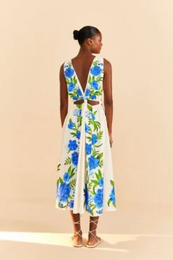 Farm Rio Off-White Romantic Garden Midi Dress -Farm Rio 313630 03