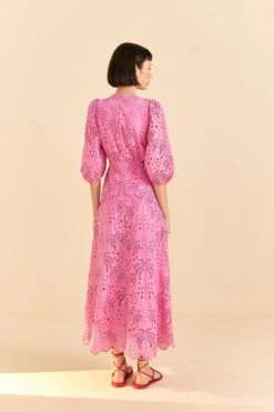 Farm Rio Pink Richelieu Midi Dress 8 Farm Rio Pink Richelieu Midi Dress -Farm Rio 313649 04