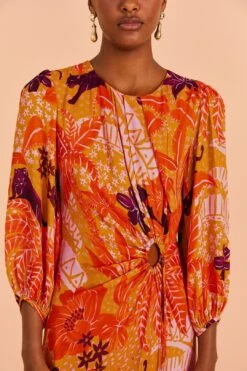 Farm Rio Beige Jungle Panther Lenzing™ Ecovero™ Viscose Midi Dress 9 Farm Rio Beige Jungle Panther Lenzing™ Ecovero™ Viscose Midi Dress -Farm Rio 313673 03