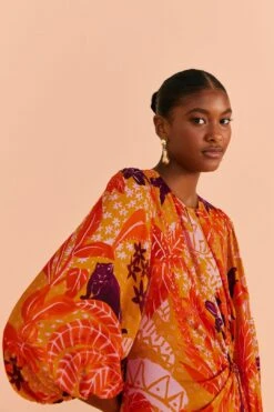 Farm Rio Beige Jungle Panther Lenzing™ Ecovero™ Viscose Midi Dress 10 Farm Rio Beige Jungle Panther Lenzing™ Ecovero™ Viscose Midi Dress -Farm Rio 313673 04