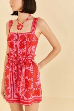 Farm Rio Red Jungle Scarf Romper 8 Farm Rio Red Jungle Scarf Romper -Farm Rio 313677 03