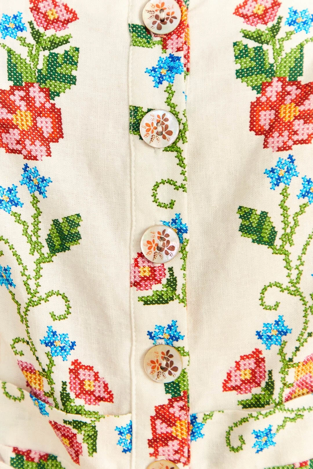 Farm Rio Off-White Tropical Romance Romper 4 Farm Rio Off-White Tropical Romance Romper - Image 4