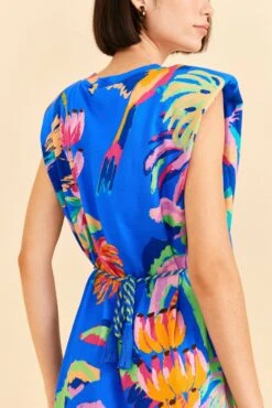 Farm Rio Blue Painted Jungle T-Shirt Dress 7 Farm Rio Blue Painted Jungle T-Shirt Dress -Farm Rio 313685 03