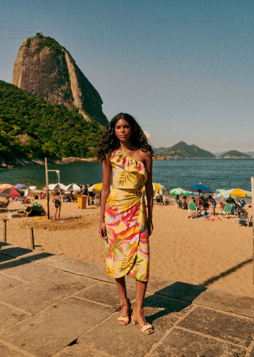 Farm Rio Summer Forest Yellow Bia Midi Skirt 1 Farm Rio Summer Forest Yellow Bia Midi Skirt