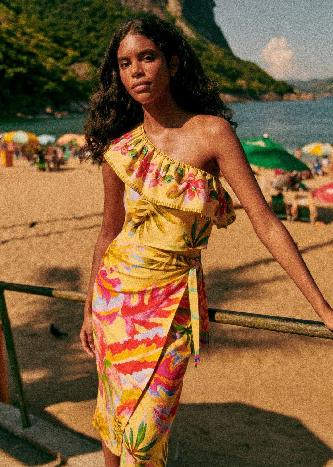 Farm Rio Summer Forest Yellow Bia Midi Skirt 2 Farm Rio Summer Forest Yellow Bia Midi Skirt - Image 2