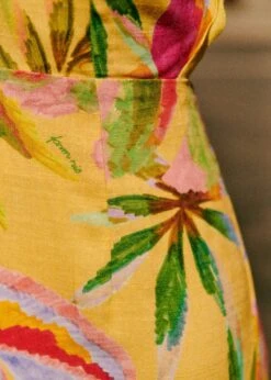 Farm Rio Summer Forest Yellow Burna Midi Dress 12 Farm Rio Summer Forest Yellow Burna Midi Dress -Farm Rio 313793 06