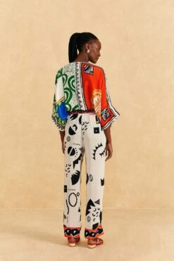 Farm Rio Off-White Pitta Soul Pants -Farm Rio 314082 03