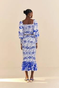 Farm Rio Off-White Pitta Waves Smocked Blouse 9 Farm Rio Off-White Pitta Waves Smocked Blouse -Farm Rio 314085 04