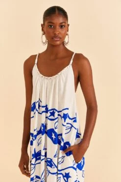 Farm Rio Off-White Pitta Waves Sleeveless Maxi Dress -Farm Rio 314086 03