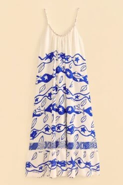 Farm Rio Off-White Pitta Waves Sleeveless Maxi Dress -Farm Rio 314086 06