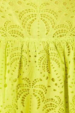 Farm Rio Lime Green Palm Tree Richelieu Blouse -Farm Rio 314472 05