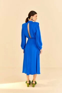 Farm Rio Blue Shoulder Pads Maxi Dress -Farm Rio 314477 04