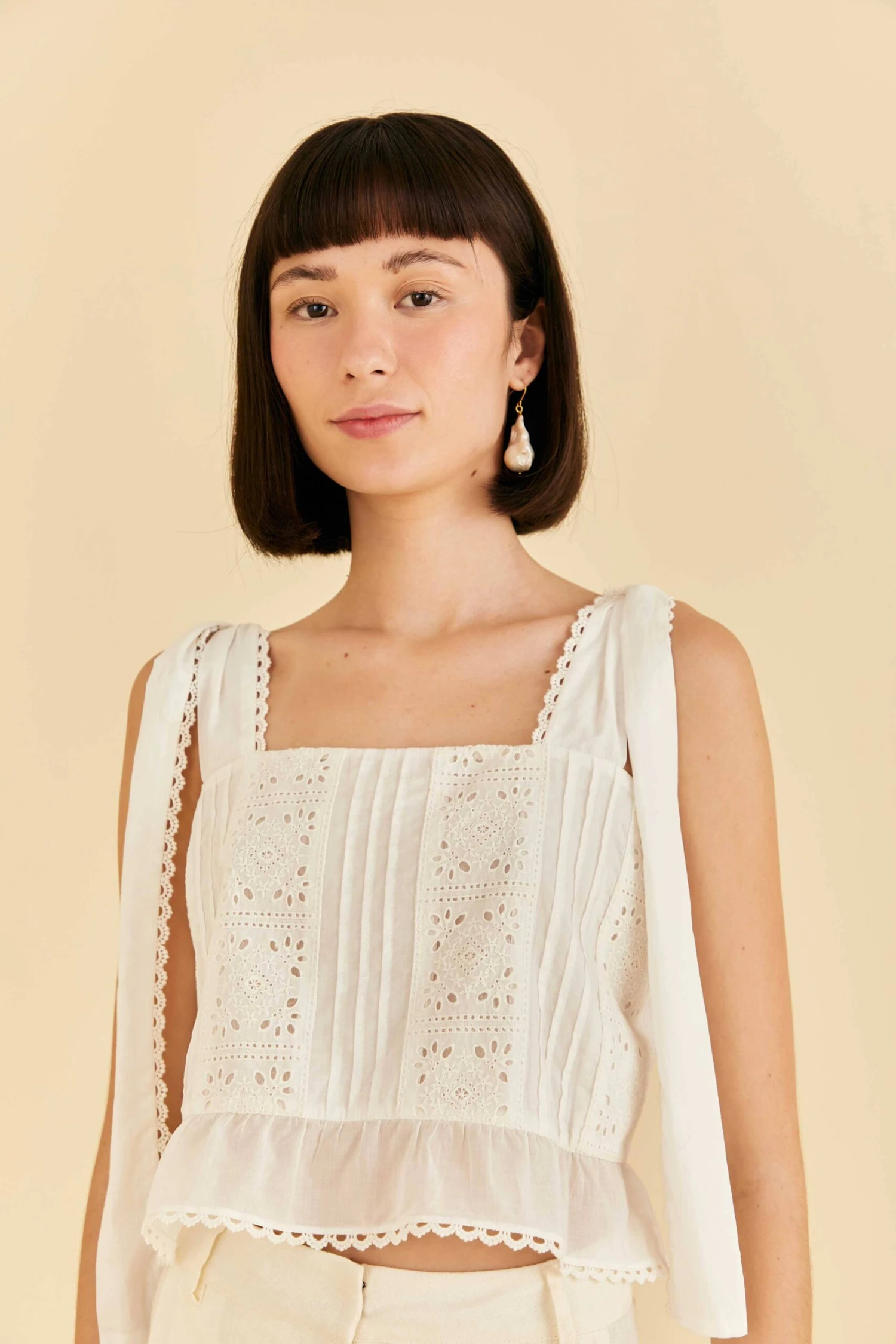 Farm Rio Off-White Lace Top 1 Farm Rio Off-White Lace Top