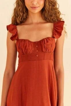 Farm Rio Brown Sleeveless Maxi Dress -Farm Rio 314507 03