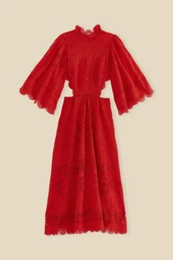 Farm Rio Red Guipure Cut Out Midi Dress 15 Farm Rio Red Guipure Cut Out Midi Dress -Farm Rio 314516 07
