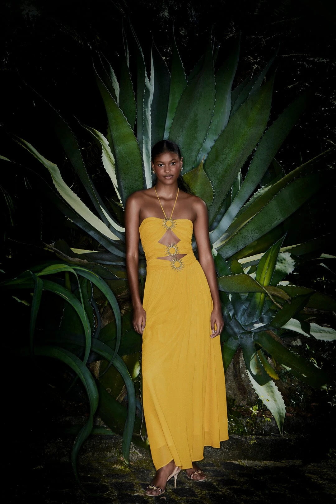 Farm Rio Yellow Sleeveless Maxi Dress With Sun Buckle 2 Farm Rio Yellow Sleeveless Maxi Dress With Sun Buckle - Image 2