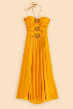 Farm Rio Yellow Sleeveless Maxi Dress With Sun Buckle 11 Farm Rio Yellow Sleeveless Maxi Dress With Sun Buckle -Farm Rio 314753 06