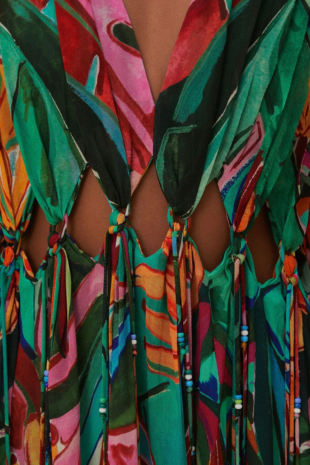 Farm Rio Banana Foliage V Neckline Maxi Dress 6 Farm Rio Banana Foliage V Neckline Maxi Dress - Image 6