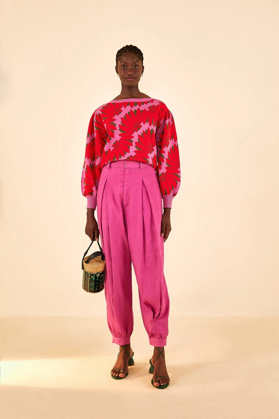 Farm Rio Pink Copacabana Knit Sweater 1 Farm Rio Pink Copacabana Knit Sweater