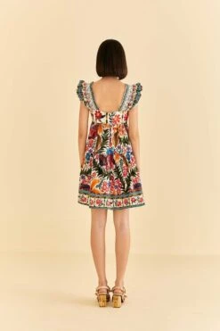 Farm Rio Off-White Tropical Yard Sleeveless Mini Dress -Farm Rio 315948 03