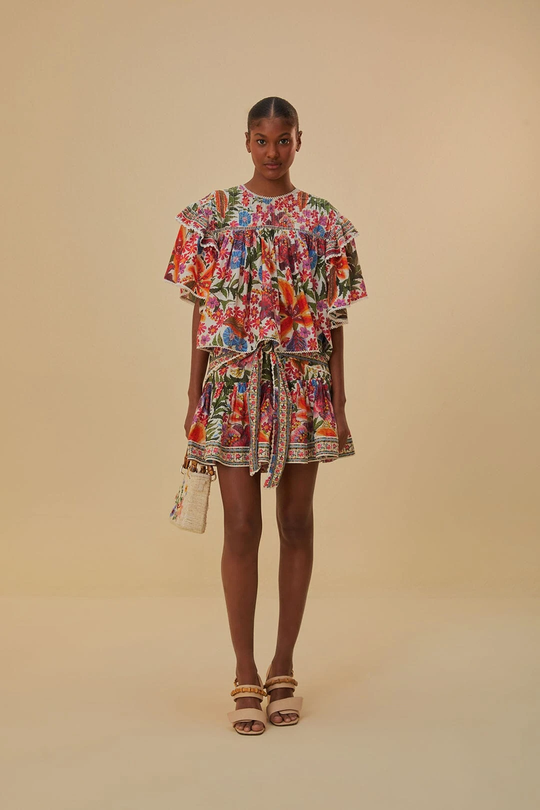 Farm Rio Off-White Tropical Yard Mini Skirt 1 Farm Rio Off-White Tropical Yard Mini Skirt